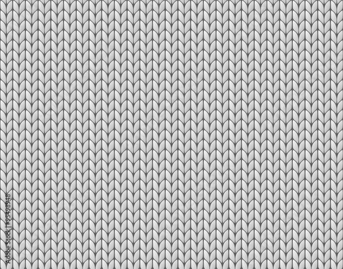 Seamless knitted white background. Color white, light gray. Vektor.
