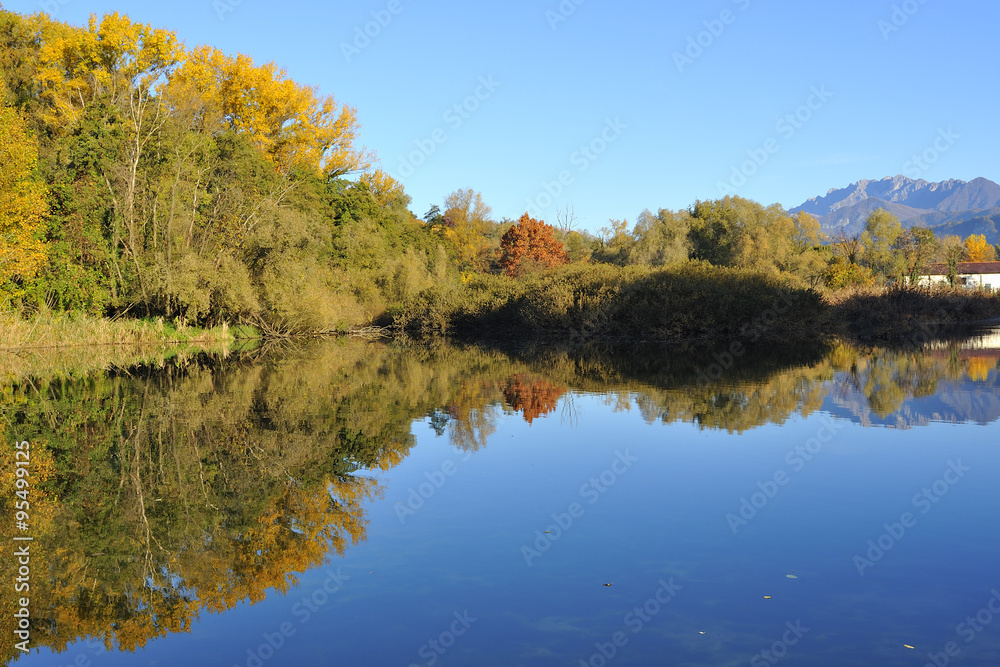 Autunno sul fiume Adda a Brivio, Lecco