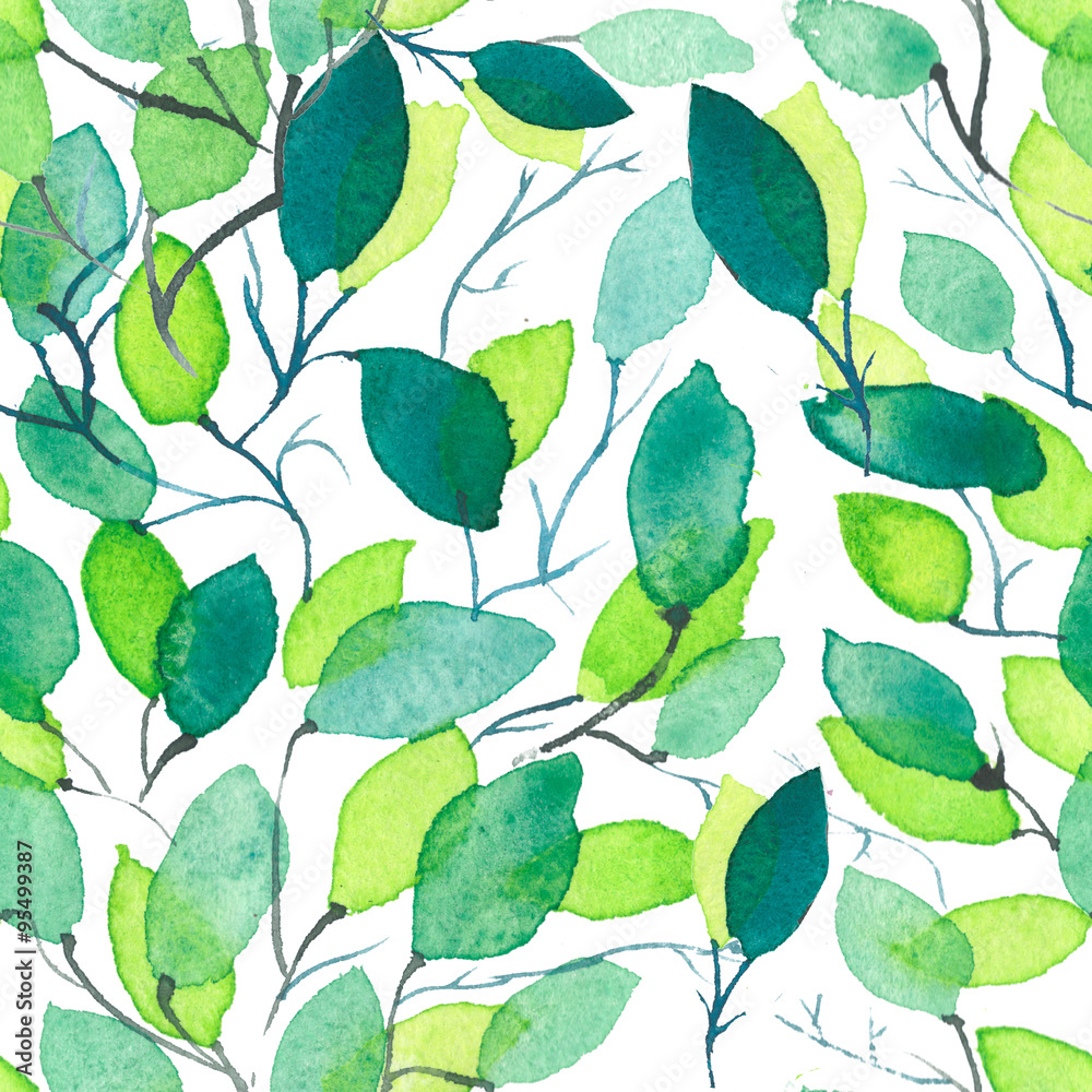 Fototapeta premium Watercolor seamless floral pattern. Flowers texture.