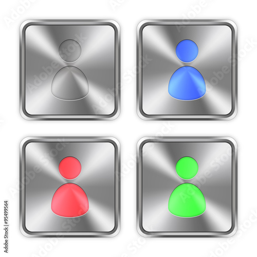 Color user avatar steel buttons