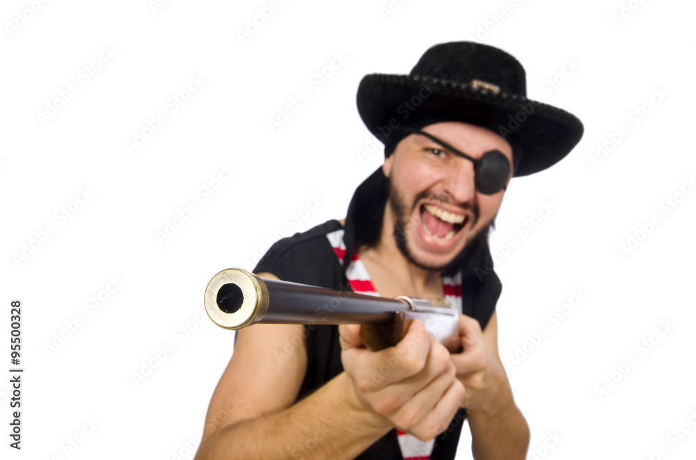 Man pirate isolated on the white background Man pirate isolated on the white background