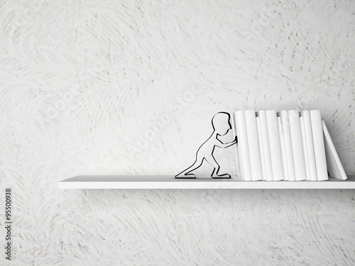 Photography books on the shelf, 3d rendering