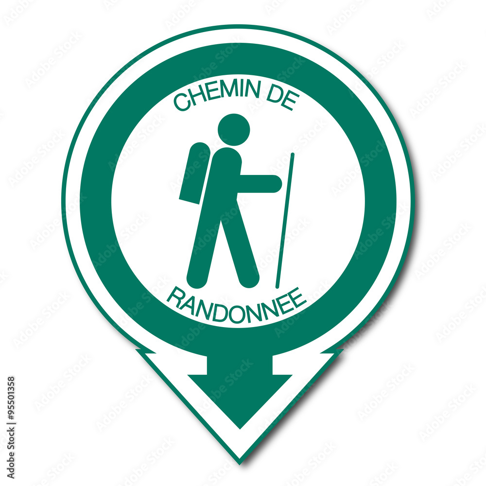 Panneau chemin de randonnée. Panneau chemin de randonnée.