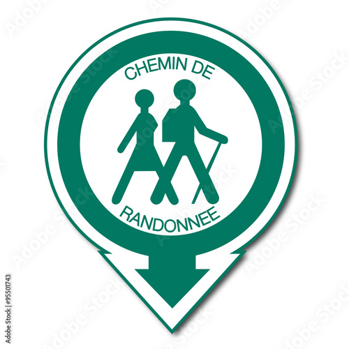 Panneau chemin de randonnée.