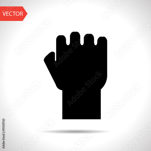 fist vector black icon