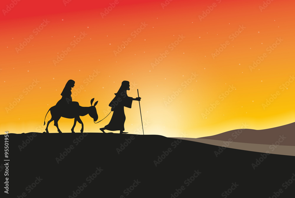 Maria und Joseph vor Sonnenaufgang