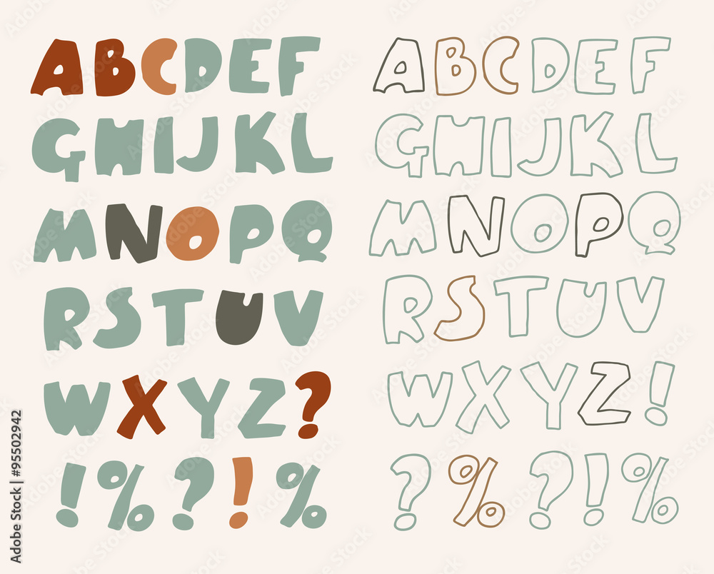 Hand-drawn vector alphabet. Hand-drawn vector alphabet.