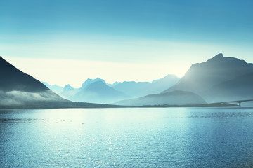 Fototapete Skandinavien Berge, Lofoten, Norwegen  © Iakov Kalinin
