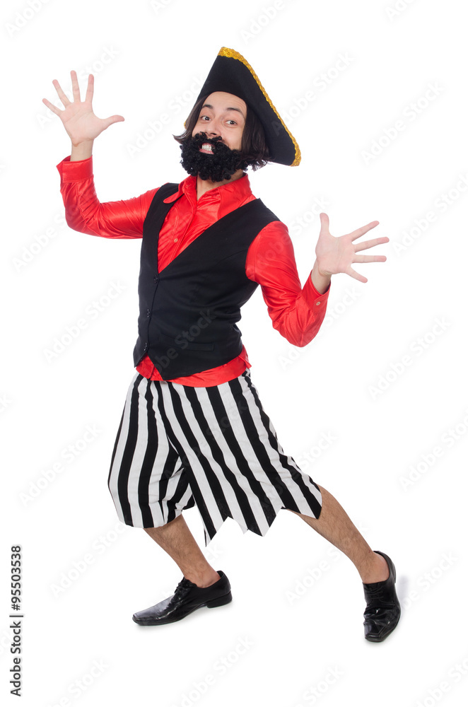 Funny pirate isolated on the white Funny pirate isolated on the white