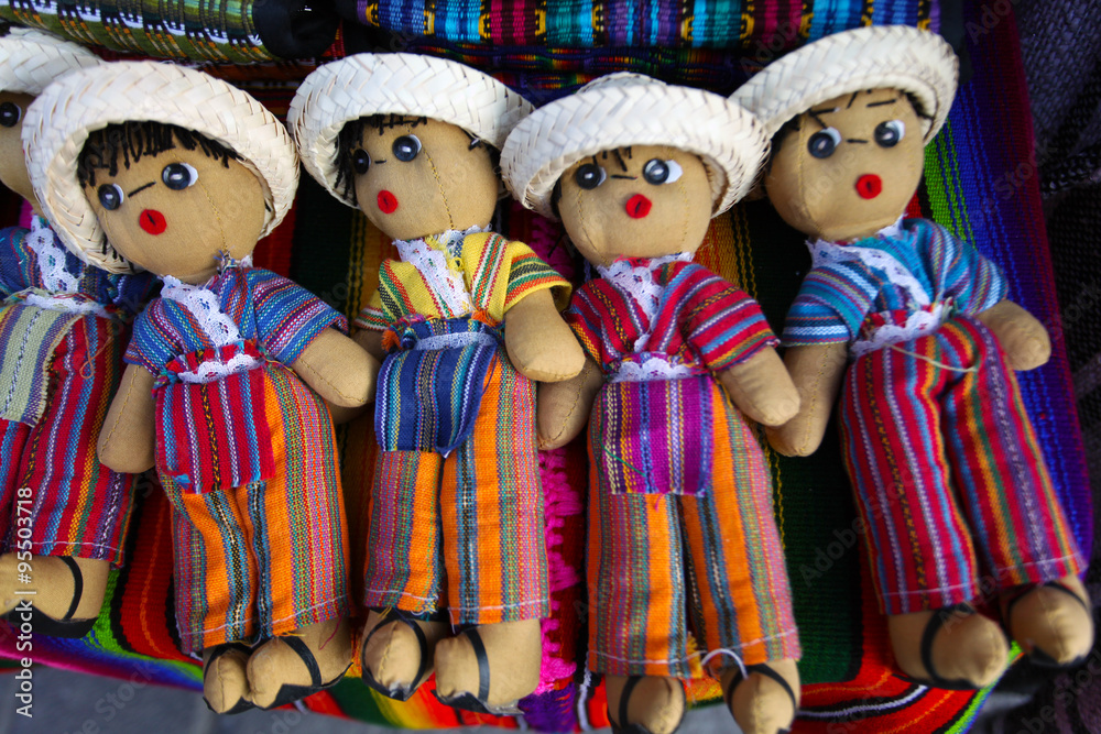 Colorful Guatemalan traditional Worry Dolls