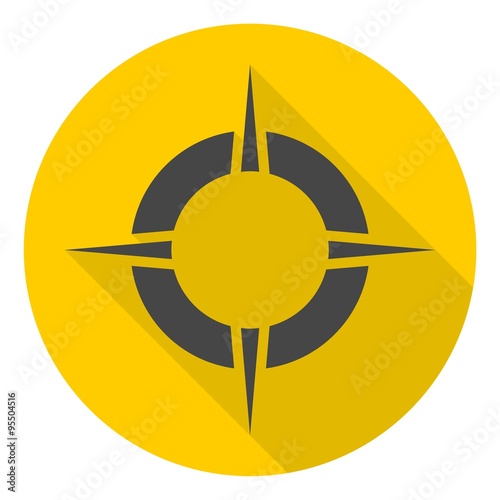 Business Name compas icon with long shadow