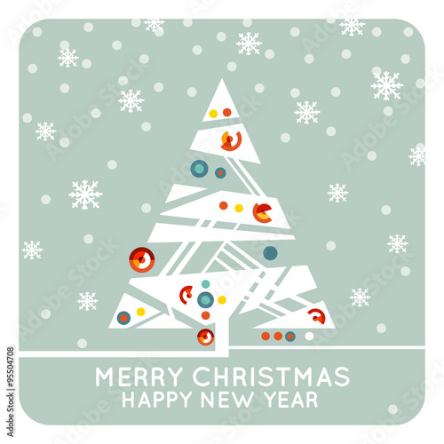Christmas card. Christmas tree. Vector Illustration
