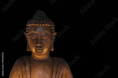 Wooden buddha statue