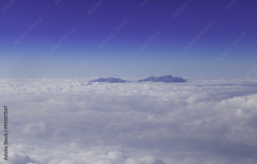 Aerial photography blue skyline with clouds