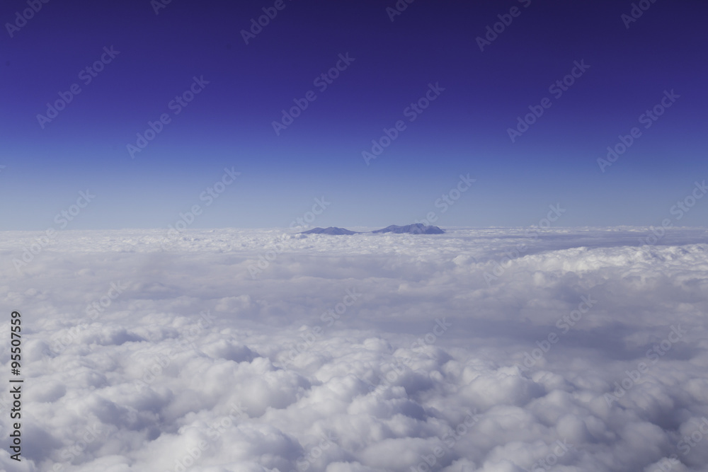 Aerial photography blue skyline with clouds