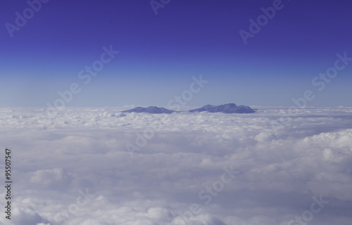 Aerial photography blue skyline with clouds © viperagp
