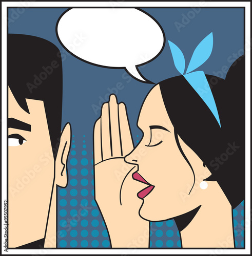 Telling secret, pop art.