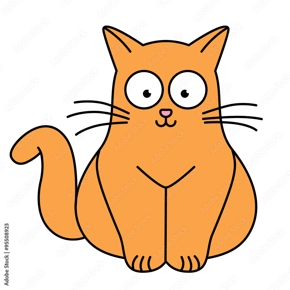 Obraz premium vector illustration of ginger cat