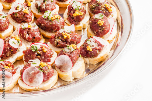 canape with meat