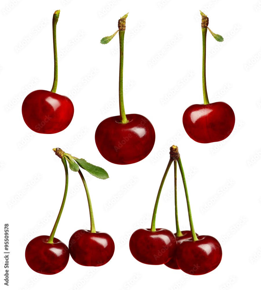 Set of sweet ripe cherry Set of sweet ripe cherry