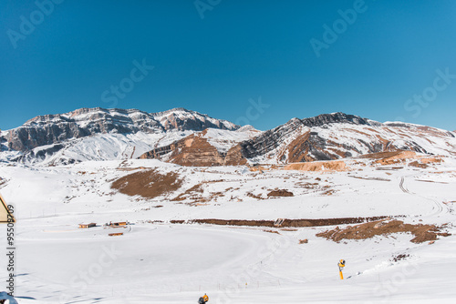 Winter mountains in Gusar region of Azerbaijan photo