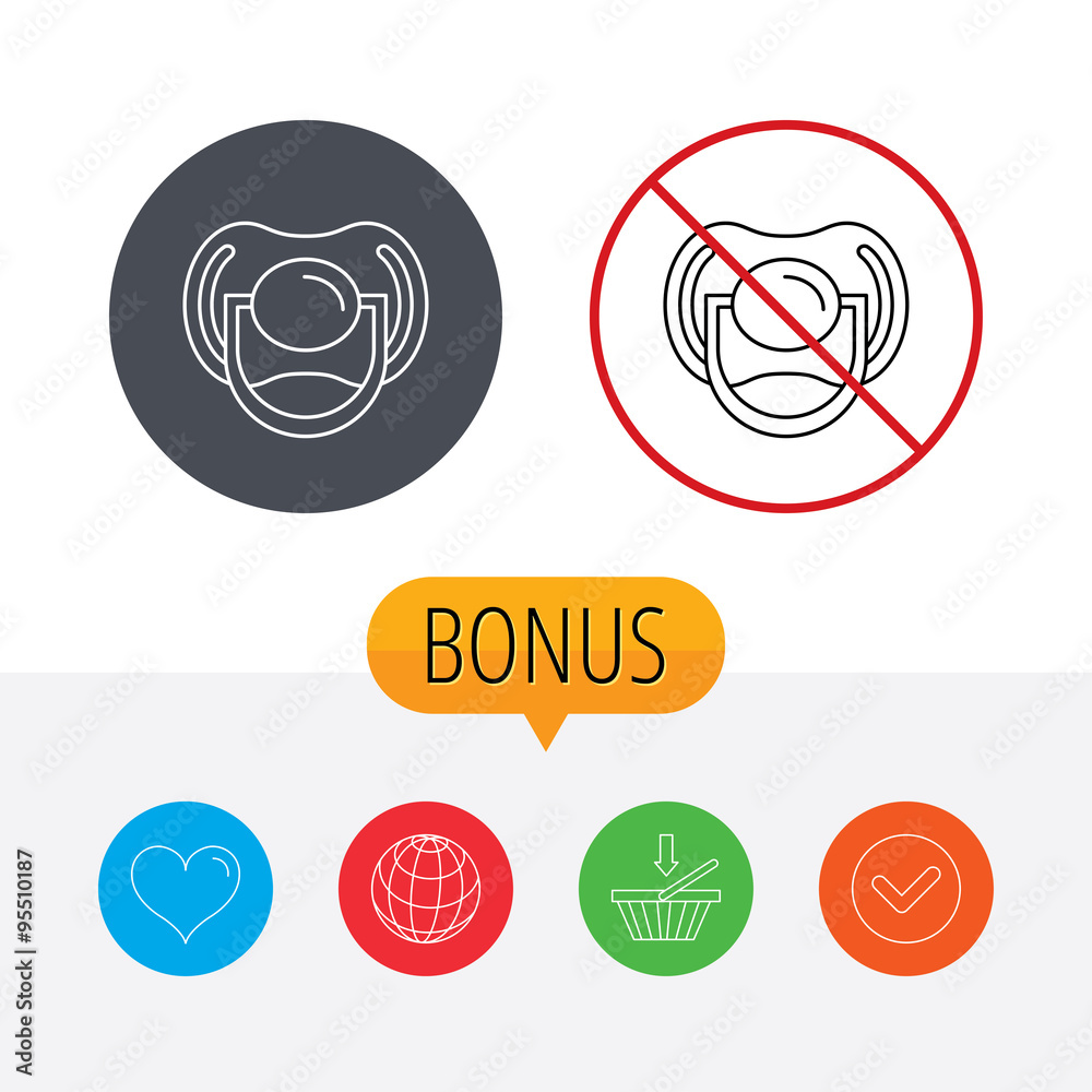 Obraz premium Pacifier icon. Nipple or dummy sign.