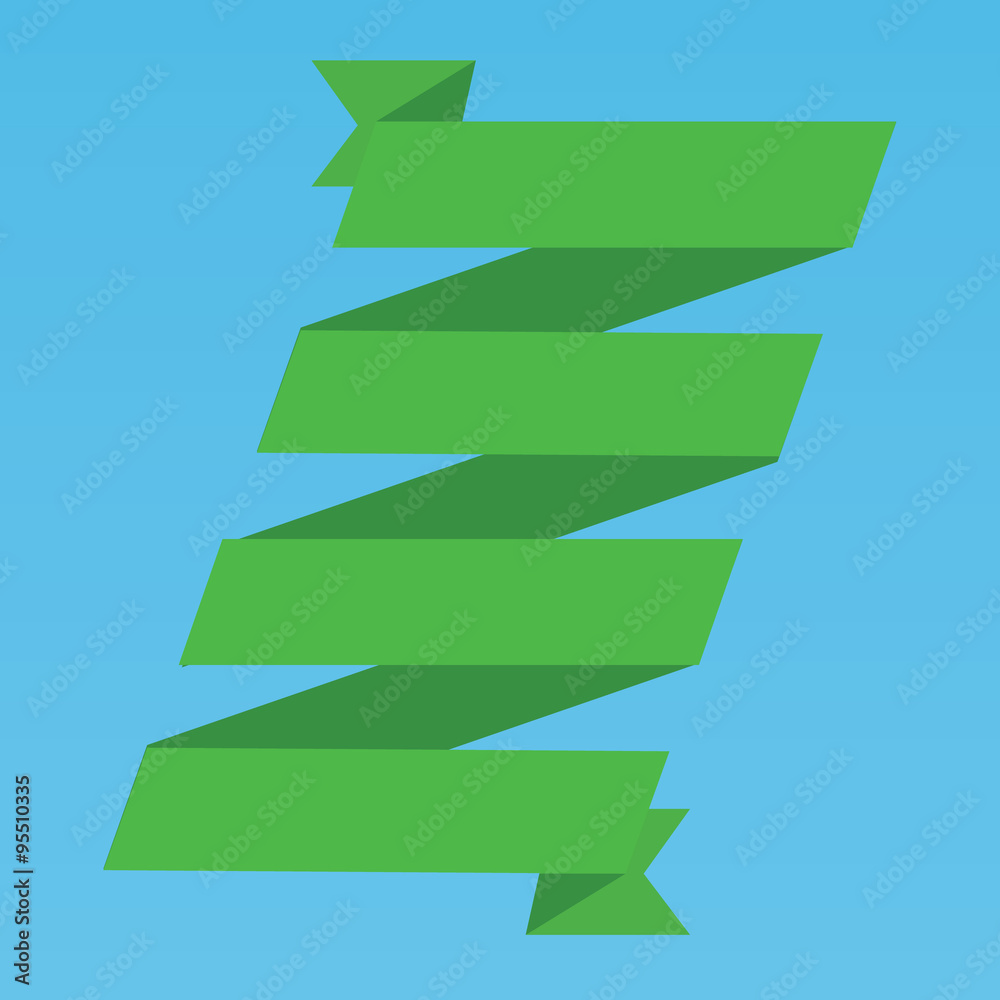 Green ribbon banner Green ribbon banner