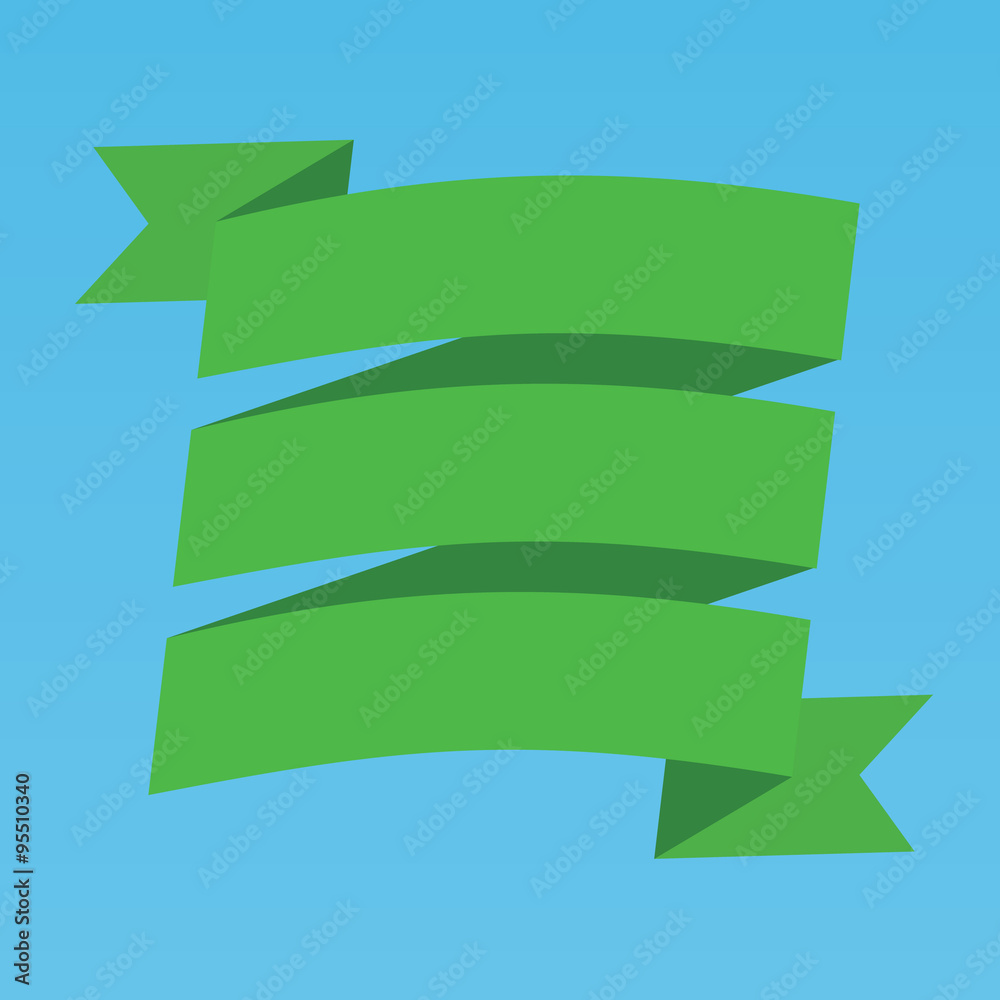 Green ribbon banner Green ribbon banner