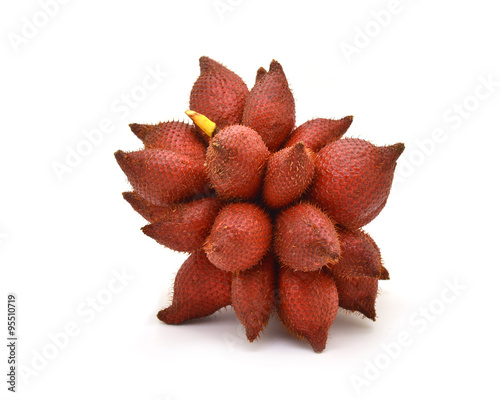 Salacca or zalacca tropical fruit isolated on white background