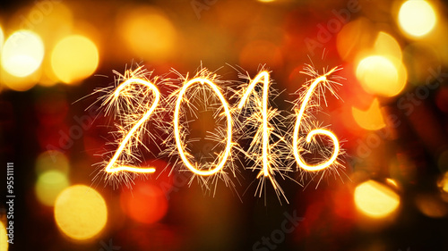 2016 new year sparkler gree...