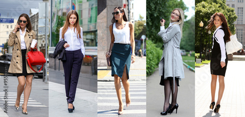 Collage five business women