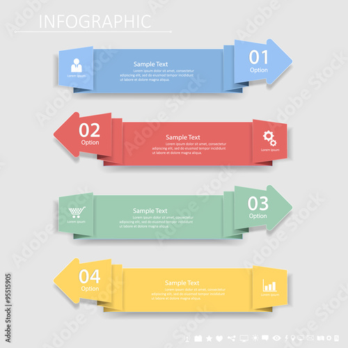 Abstract template 4 steps  for business design, reports, step pr © onmyvespa
