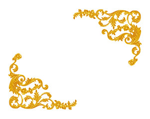 Ornament elements, vintage gold floral designs
