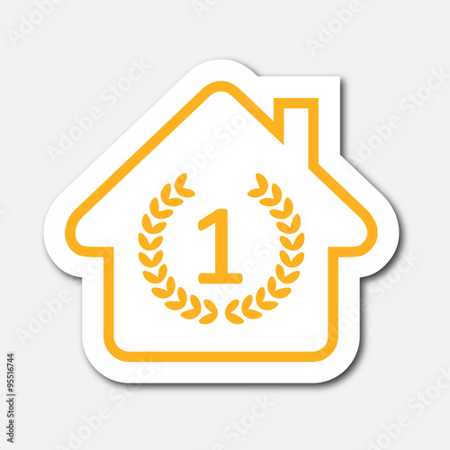 Logo maison et couronne de laurier.