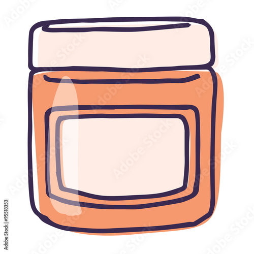 Realistic Tub of Lotion, Cream or Gel that Appears Hand Drawn but is Actually Vector