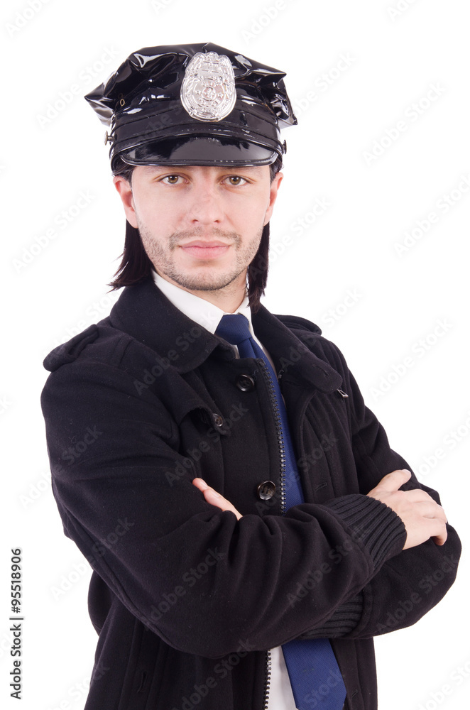 Police officer isolated on white Police officer isolated on white