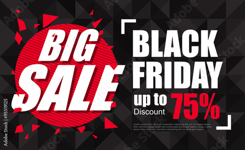 Black Friday sale inscription design template. Black Friday banner. Vector illustration