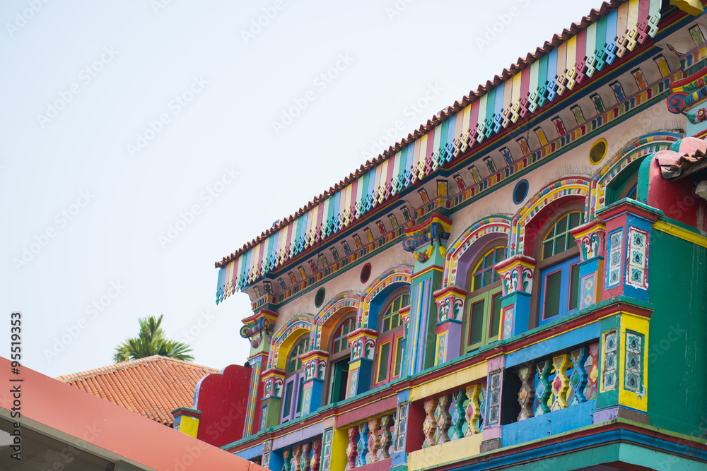 colorful house in little india Singapore