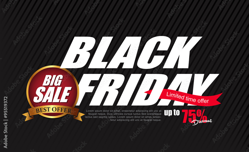 Black Friday sale inscription design template. Black Friday banner. Vector illustration Black Friday sale inscription design template. Black Friday banner. Vector illustration