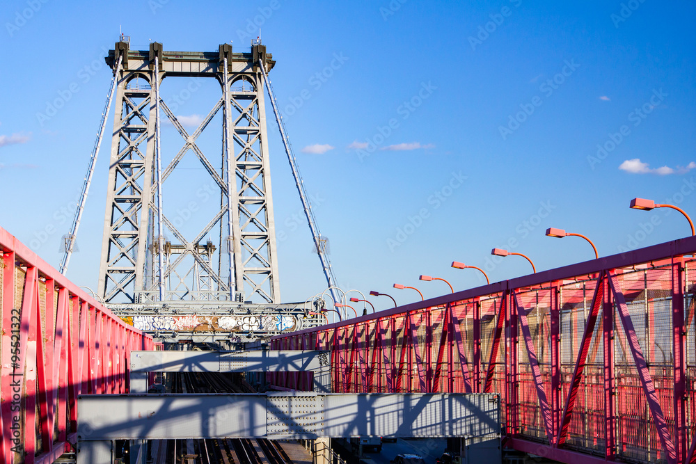 Fototapeta premium Williamsburg Bridge between Manhattan and Brooklyn in New York City