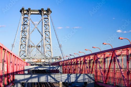 Williamsburg Bridge between Manhattan and Brooklyn in New York City