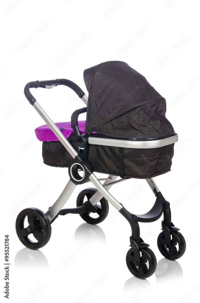 Child pram isolated on the white background Child pram isolated on the white background