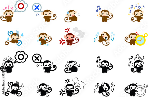 Icons of cute monkeys part 1