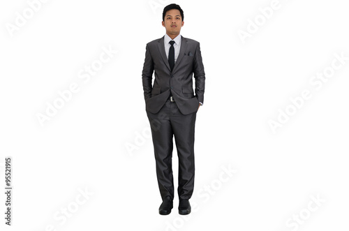 Business man in standing action