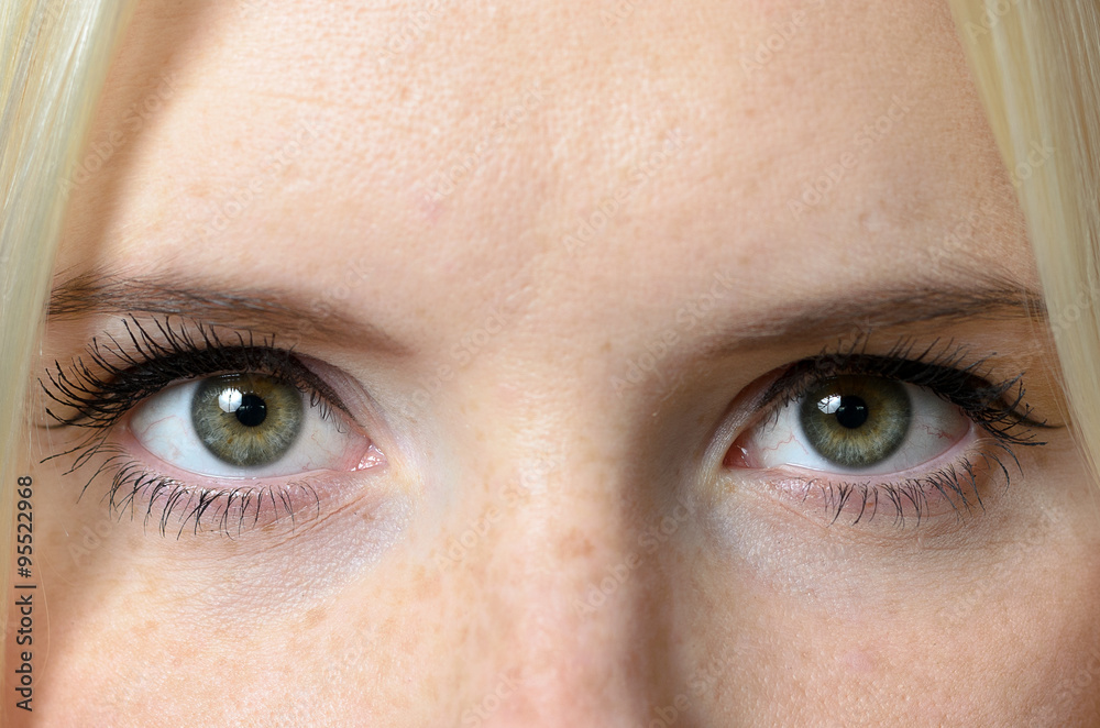 Fototapeta premium Bare Eyes of a Woman Staring at the Camera