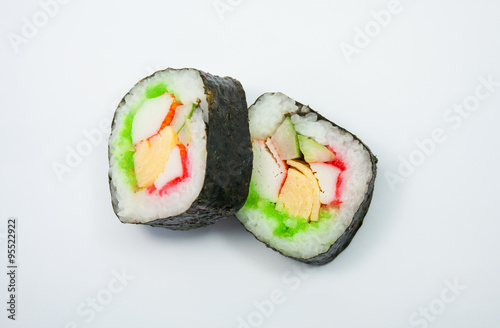 sushi roll on white background