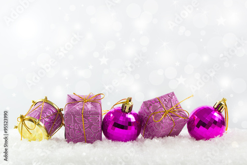 Purple Christmas ornaments photo