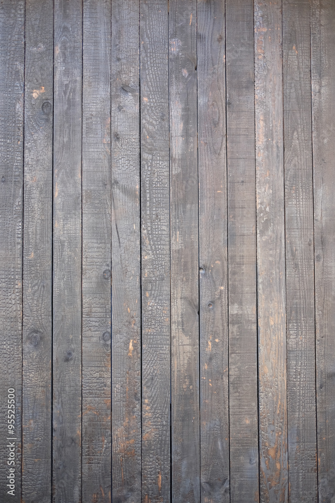 Naklejka premium Dark Rustic Wood Wall Texture with Vertical Boards
