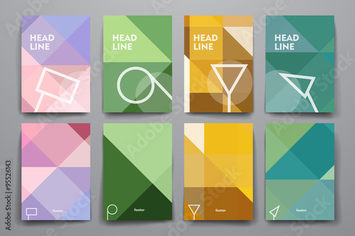 Set of brochure, poster design templates in abstract style