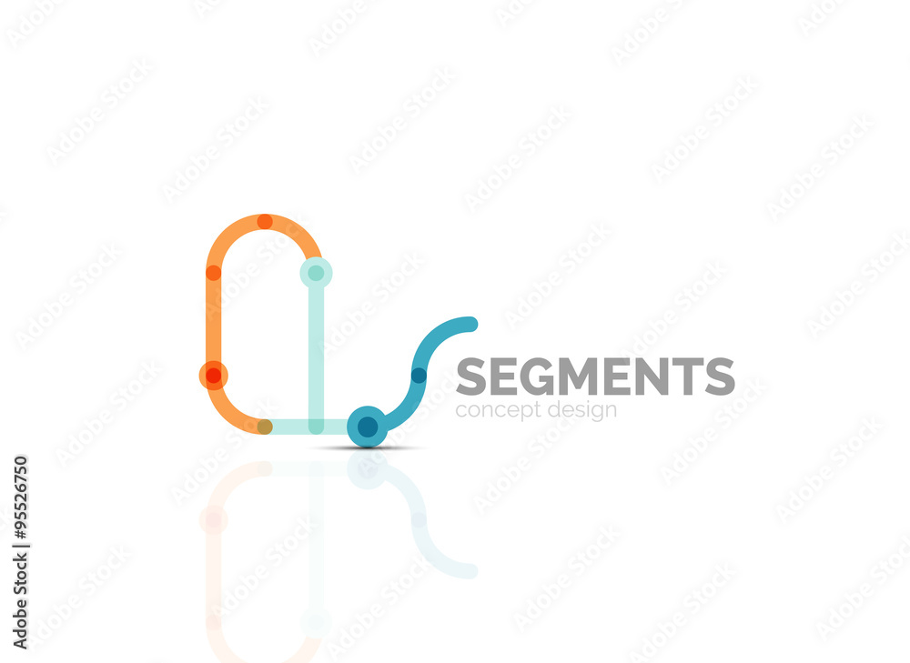 Obraz premium Vector outline minimal abstract geometric logo